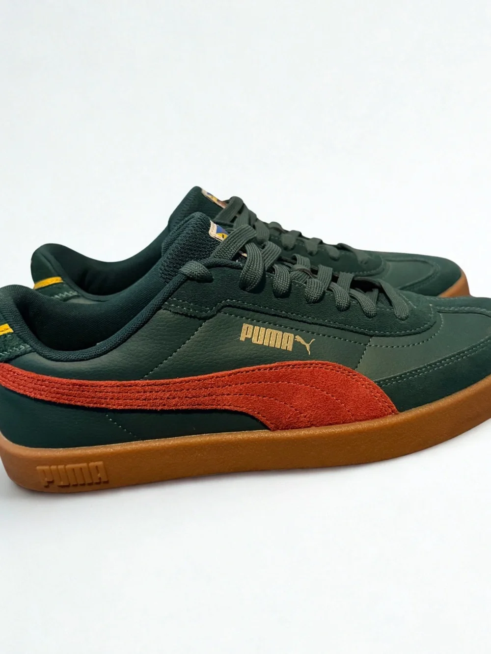 Puma Men's Forest Green Sneakers with Rust Suede Formstrip